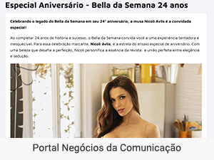 bella da semana na mídia